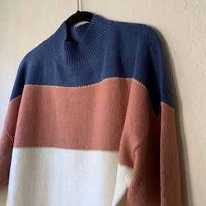 [SOLD]Color blocked turtleneck Sweater